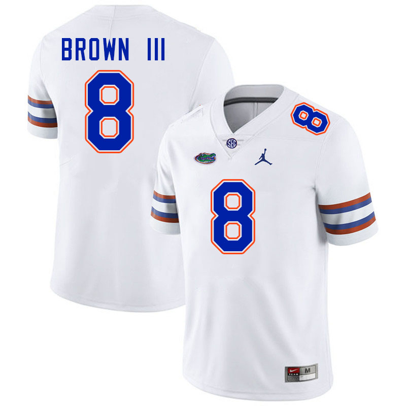 Florida Gators #8 Vernell Brown III College Football Jerseys Stitched-White